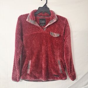 Simply Southern Women's Dusty Rose Sherpa Pullover Fleece Jacket Size Small